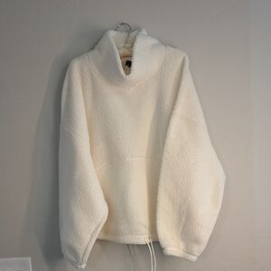 Old Navy Fleece Cowl Neck Sweater in Cream Color